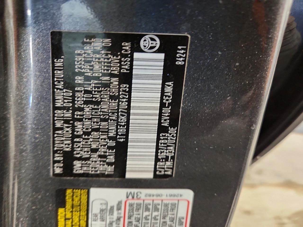 2007 TOYOTA CAMRY