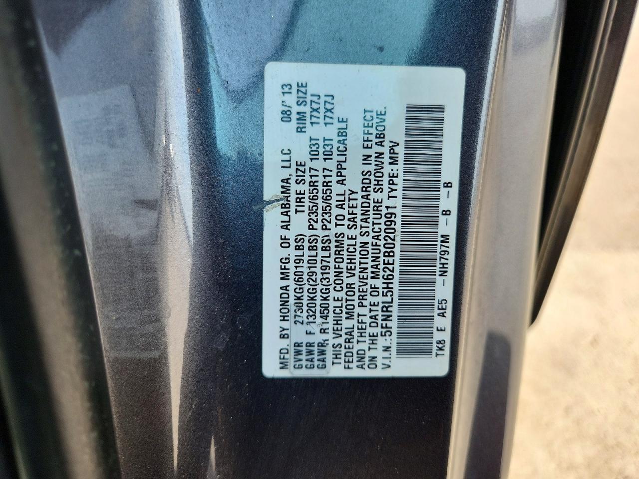 2014 HONDA ODYSSEY