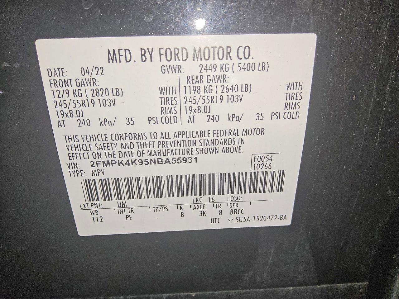 2022 FORD EDGE