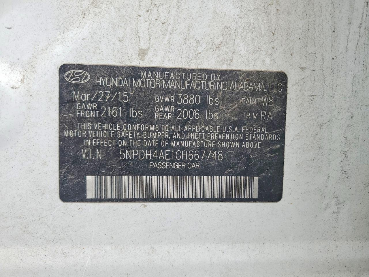 2016 HYUNDAI ELANTRA