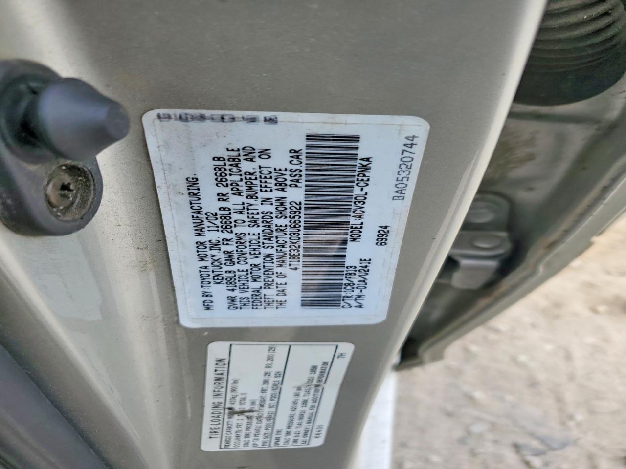 2003 TOYOTA CAMRY