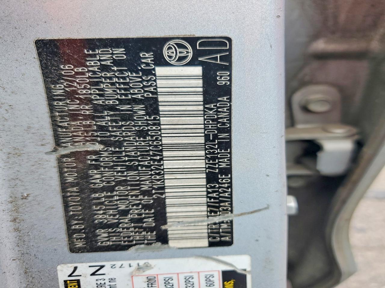 2007 TOYOTA COROLLA