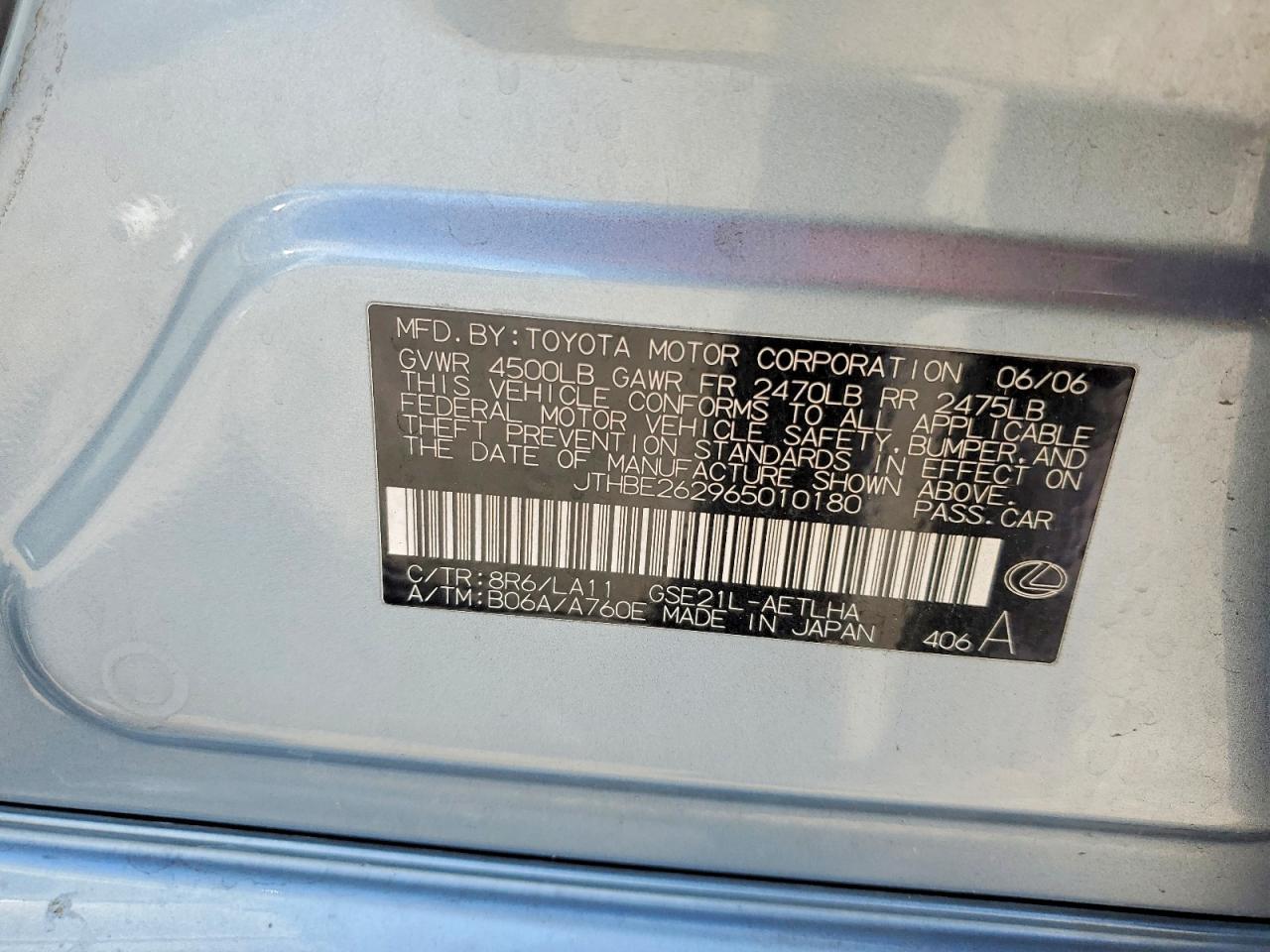 2006 LEXUS IS 350