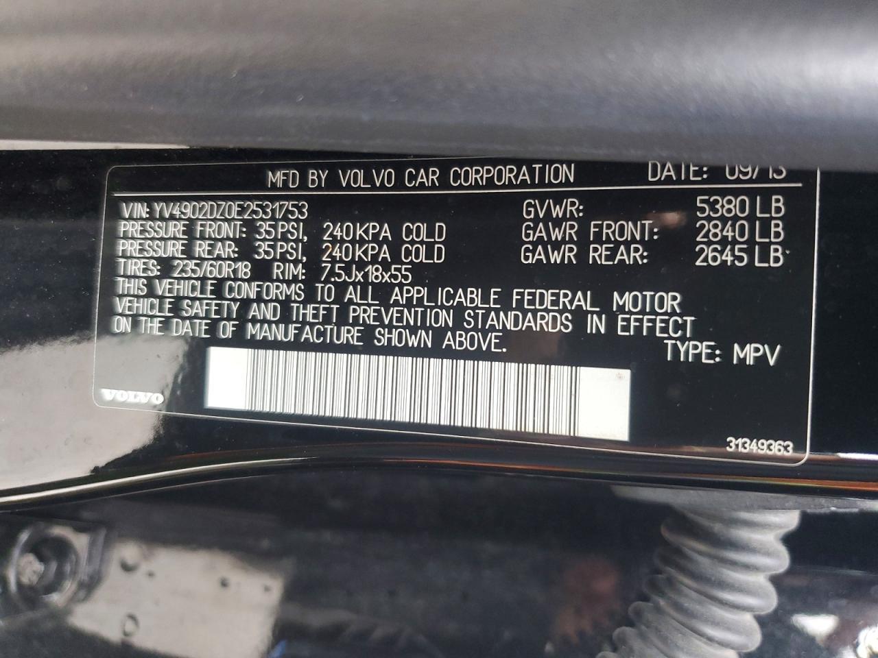 2014 VOLVO XC60