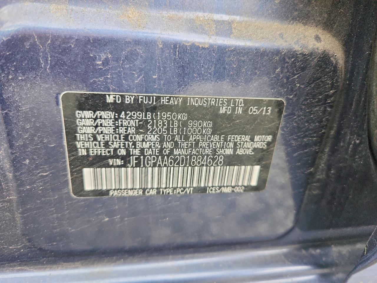 2013 SUBARU IMPREZA