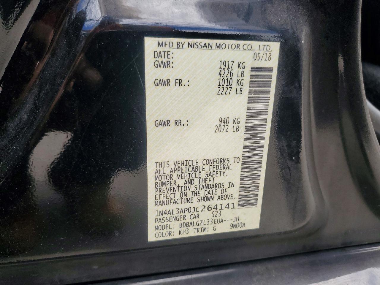 2018 NISSAN ALTIMA