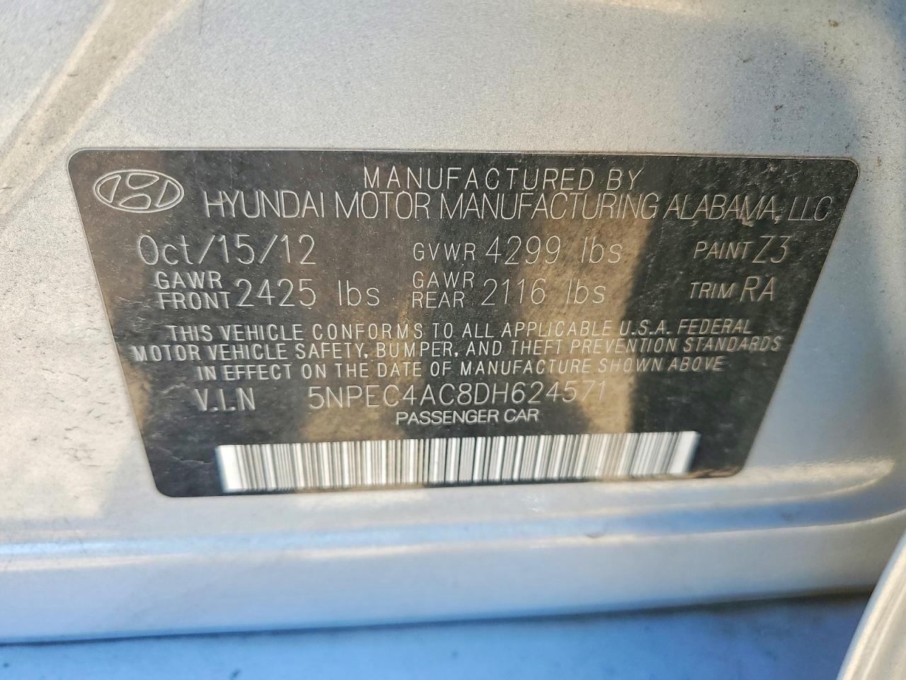 2013 HYUNDAI SONATA