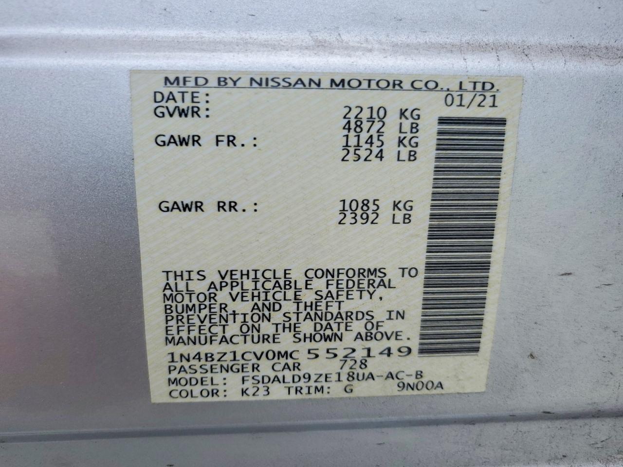 2021 NISSAN LEAF