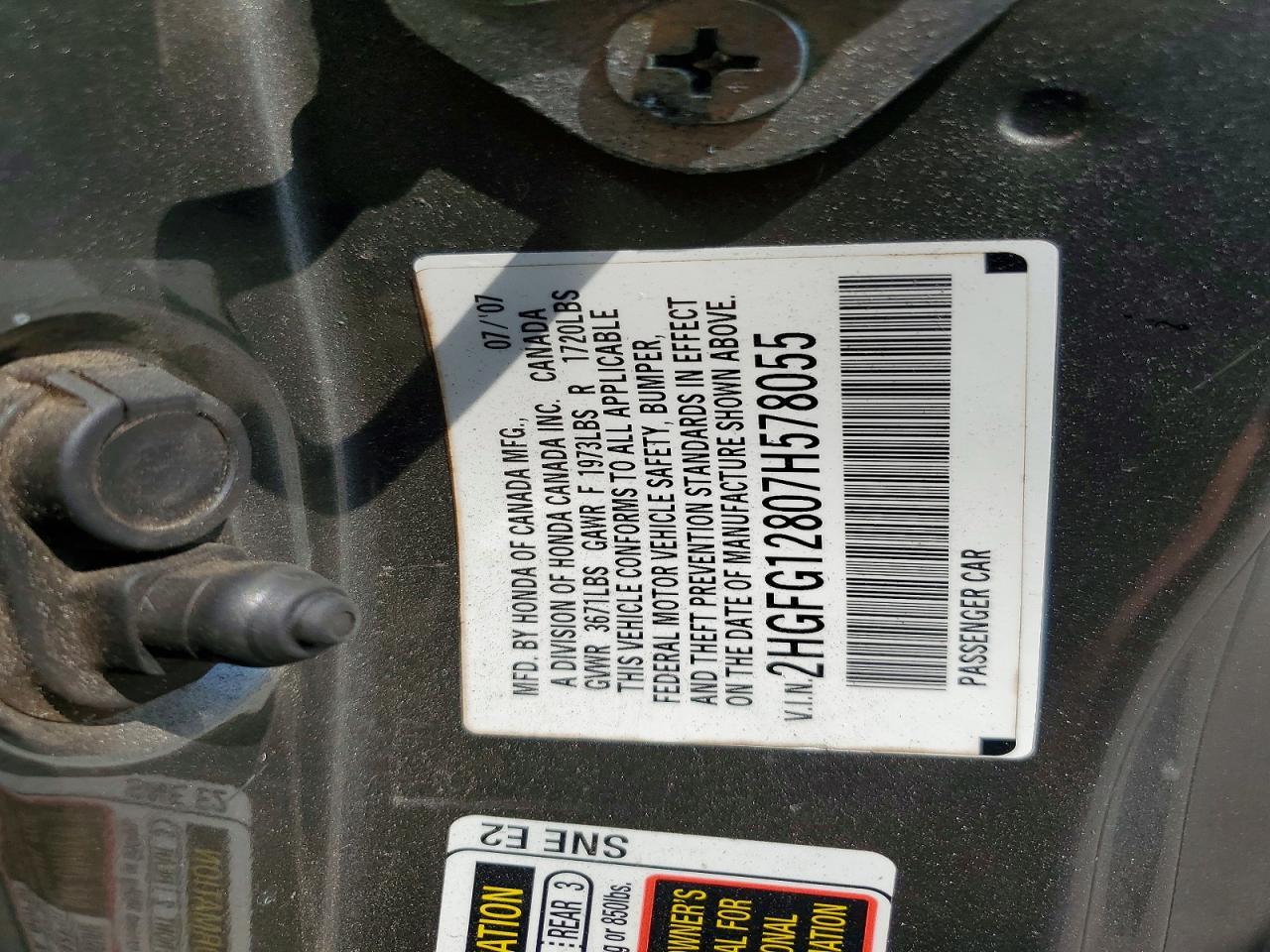 2007 HONDA CIVIC