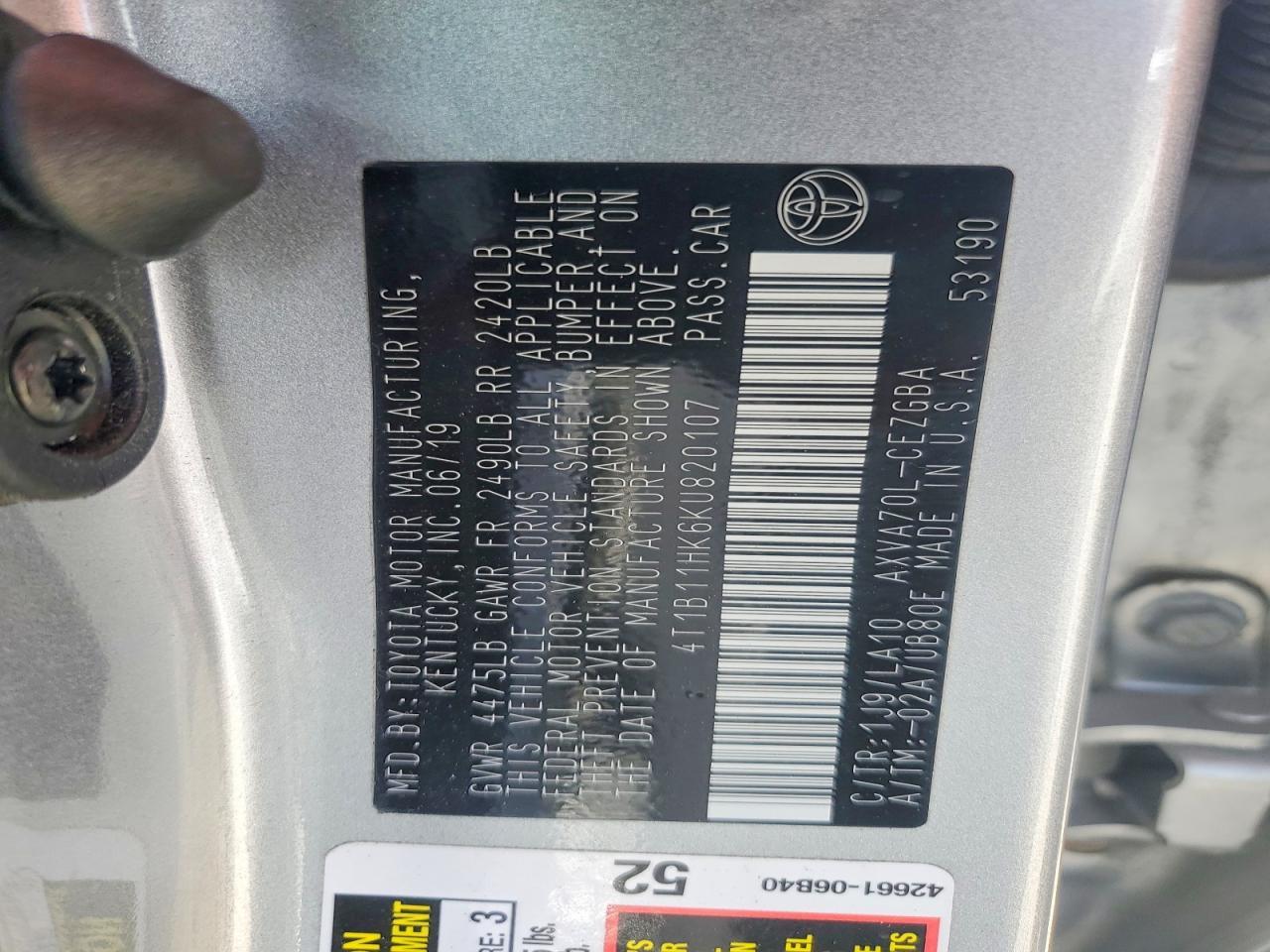2019 TOYOTA CAMRY