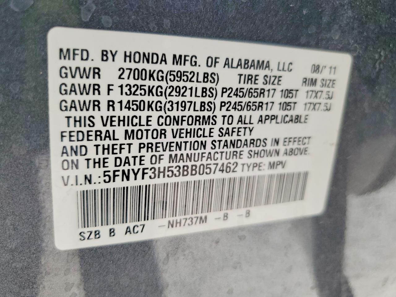 2011 HONDA PILOT