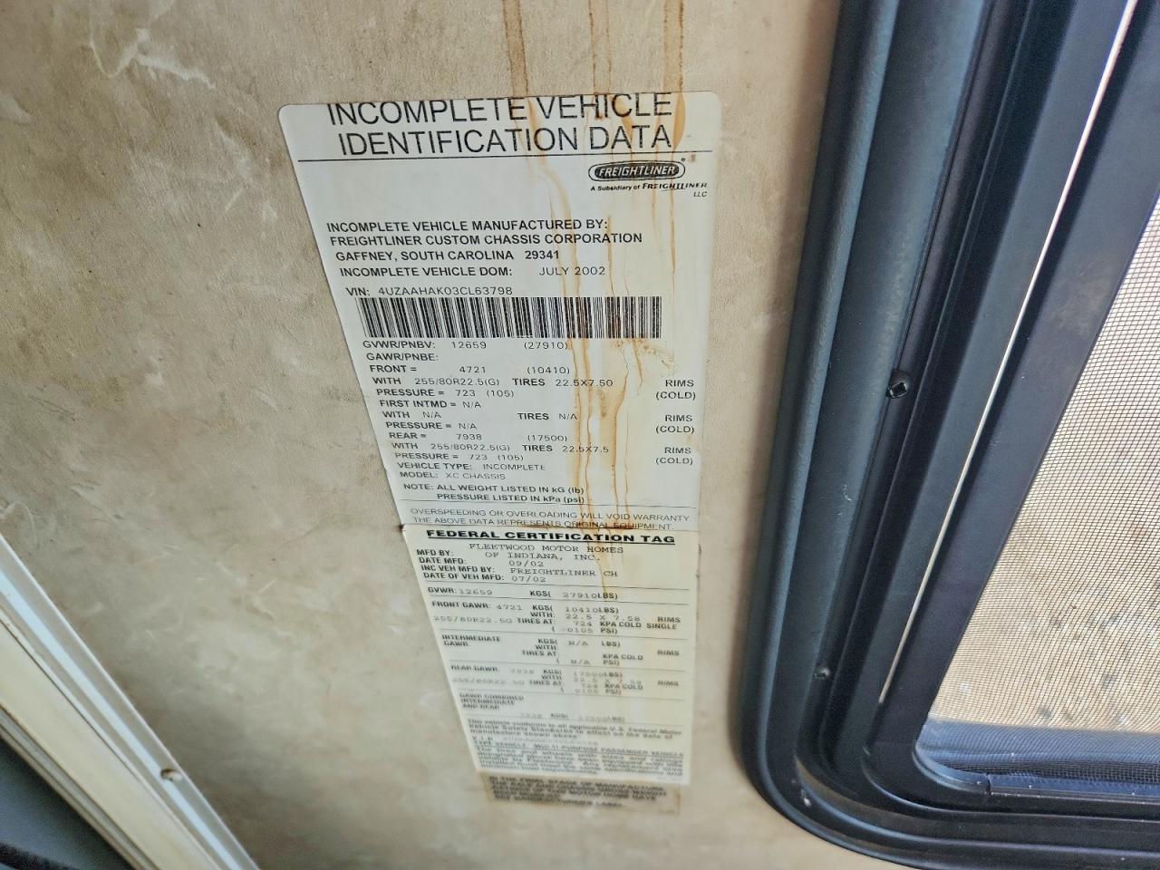 2003 FREIGHTLINER Xc Chassis