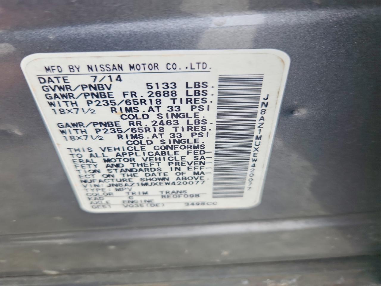 2014 NISSAN MURANO