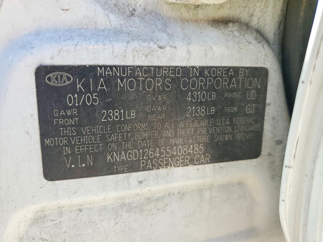 2005 KIA OPTIMA