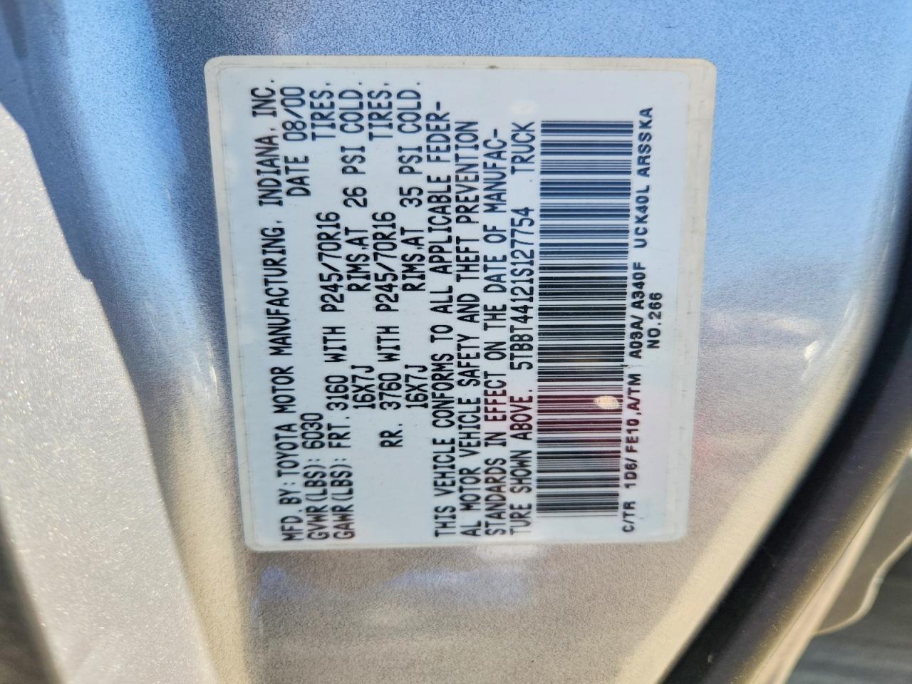 2001 TOYOTA TUNDRA