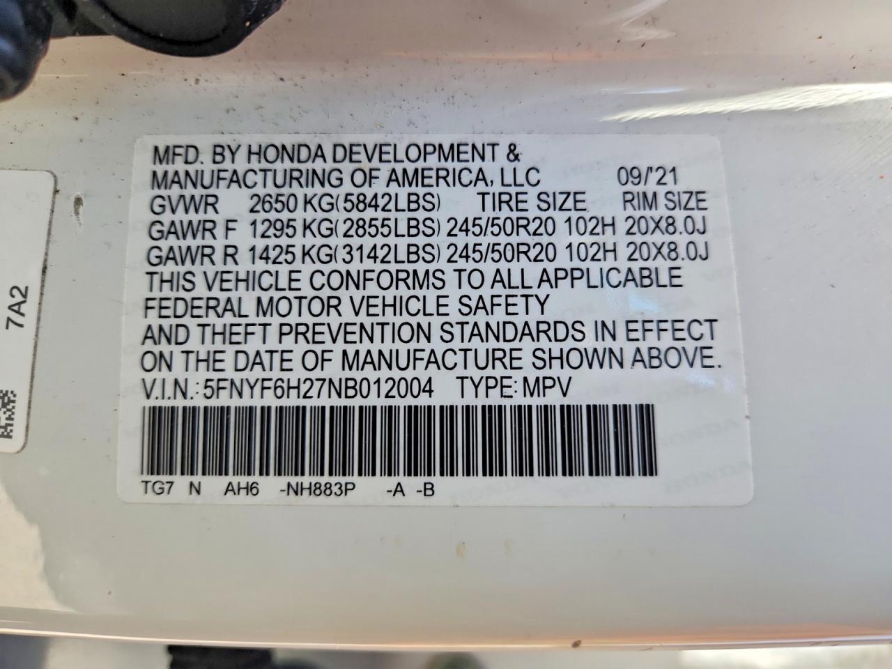 2022 HONDA PILOT