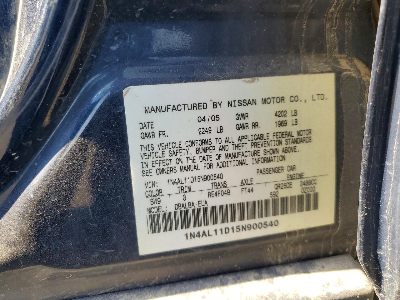 2005 NISSAN ALTIMA