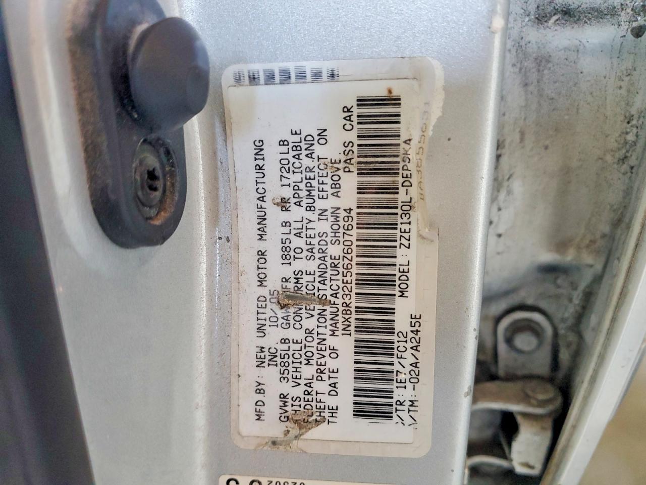 2006 TOYOTA COROLLA