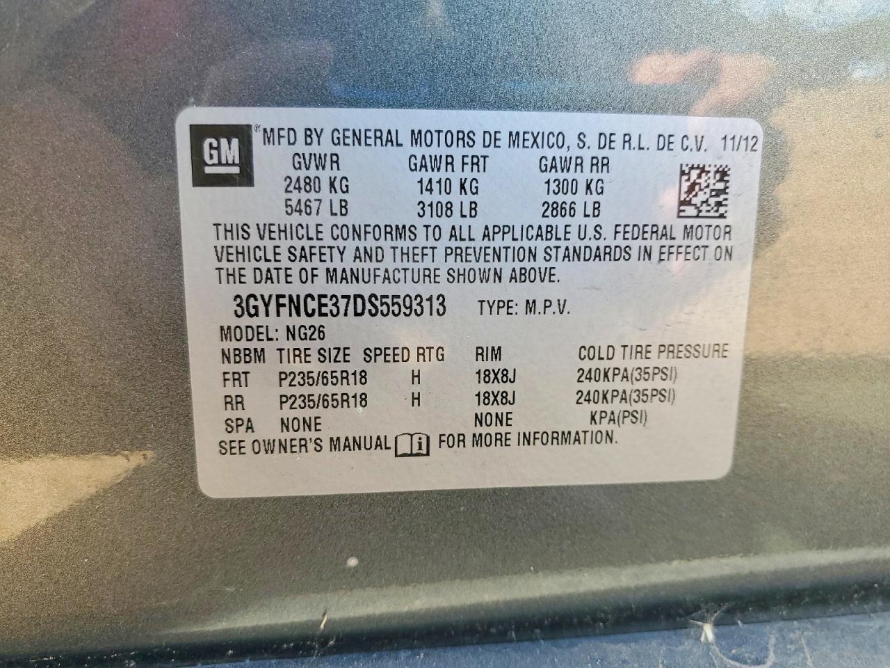 2013 CADILLAC SRX