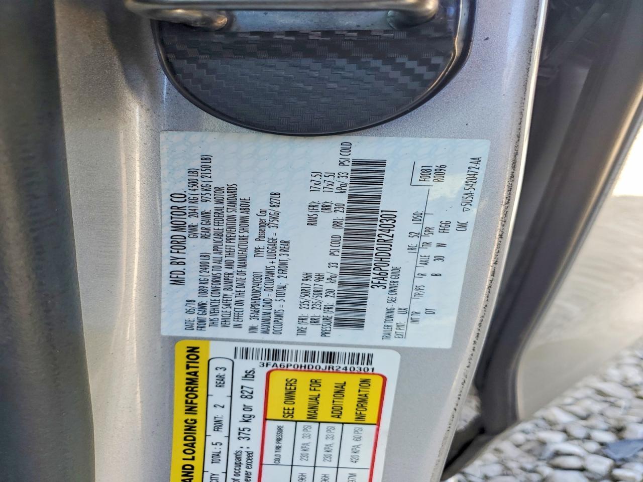 2018 FORD FUSION