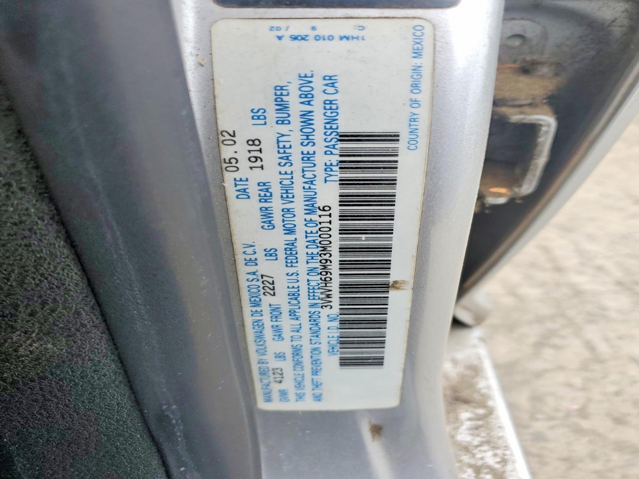2003 VOLKSWAGEN JETTA