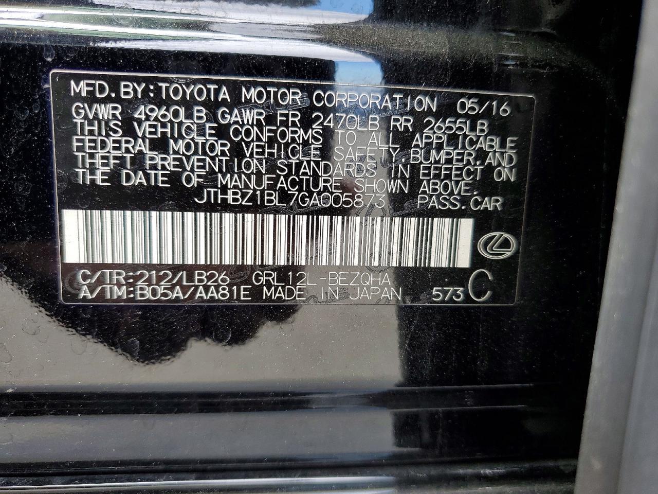 2016 LEXUS GS 350