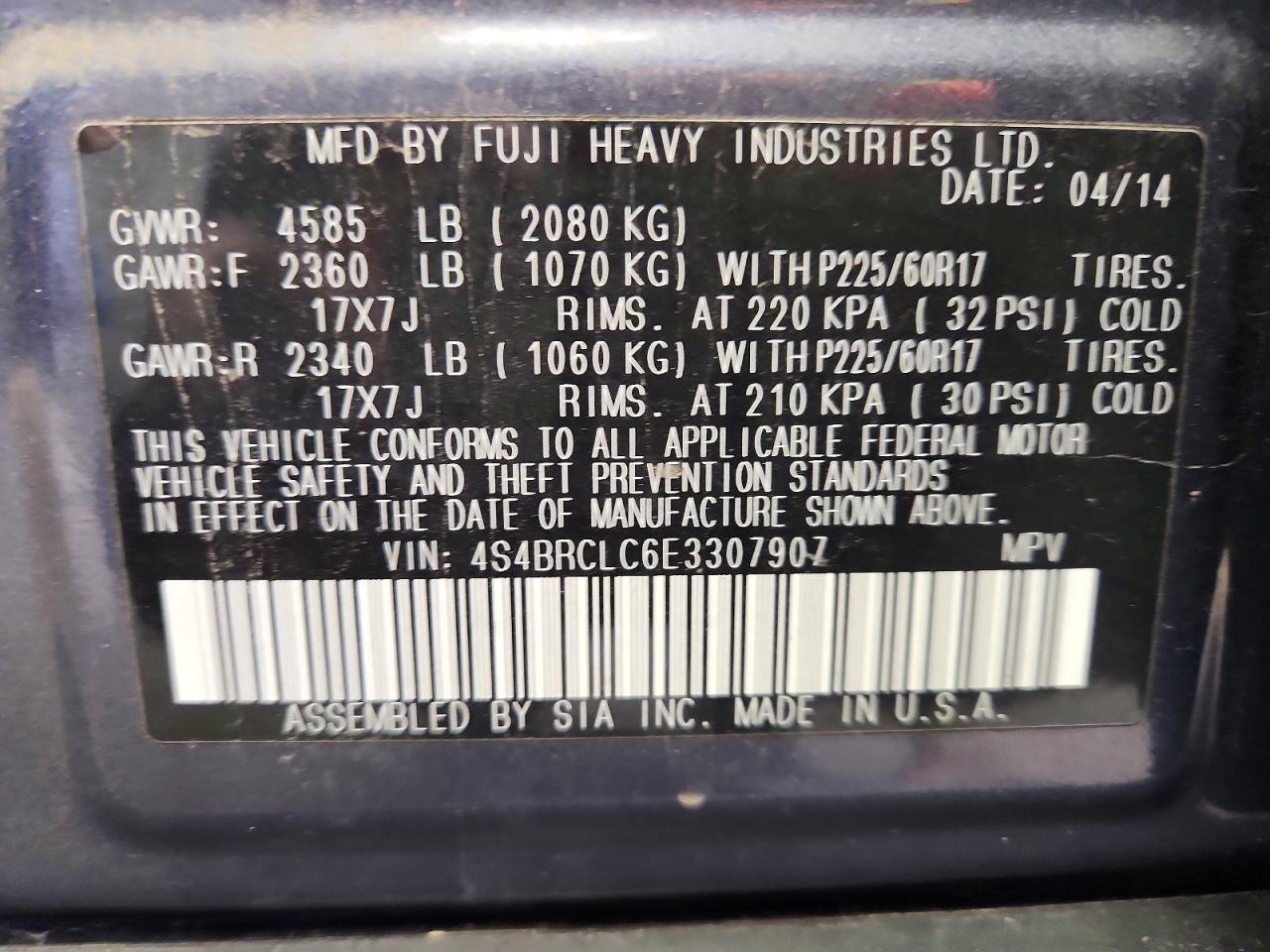 2014 SUBARU Outback
