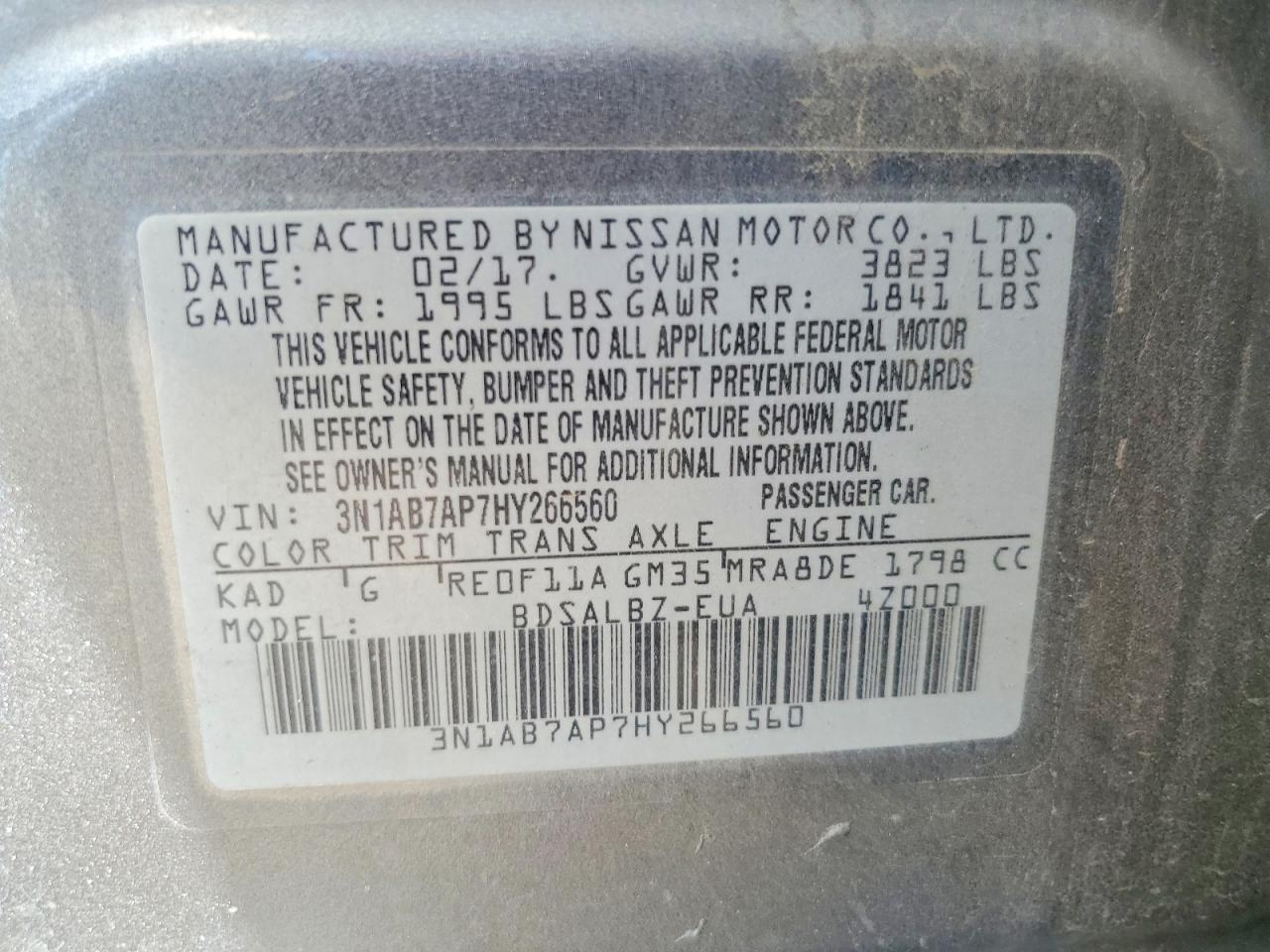 2017 NISSAN SENTRA