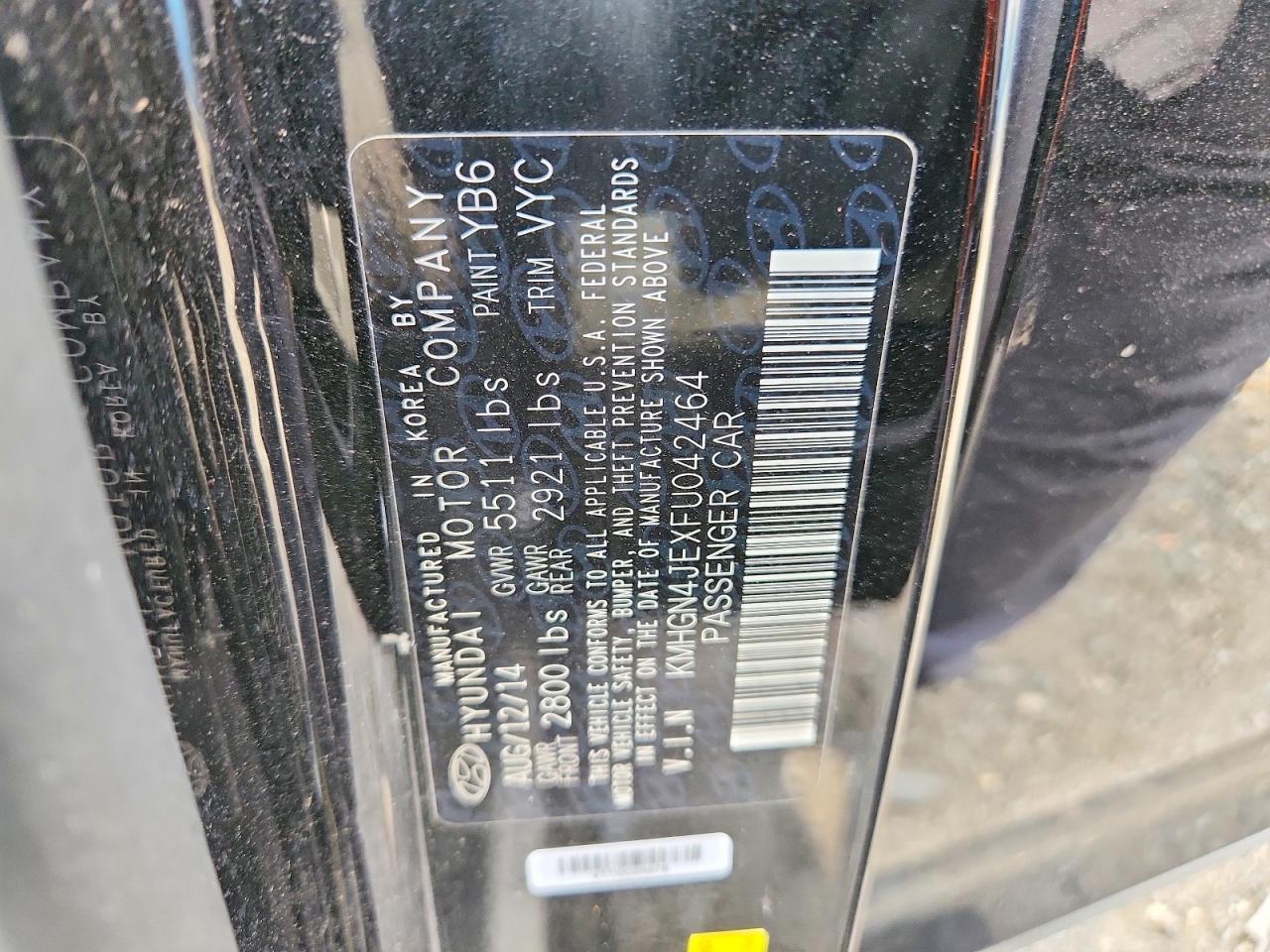 2015 HYUNDAI GENESIS