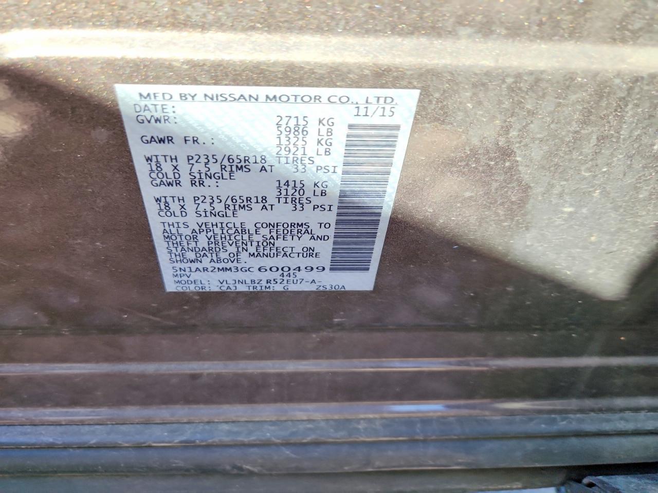 2016 NISSAN PATHFINDER
