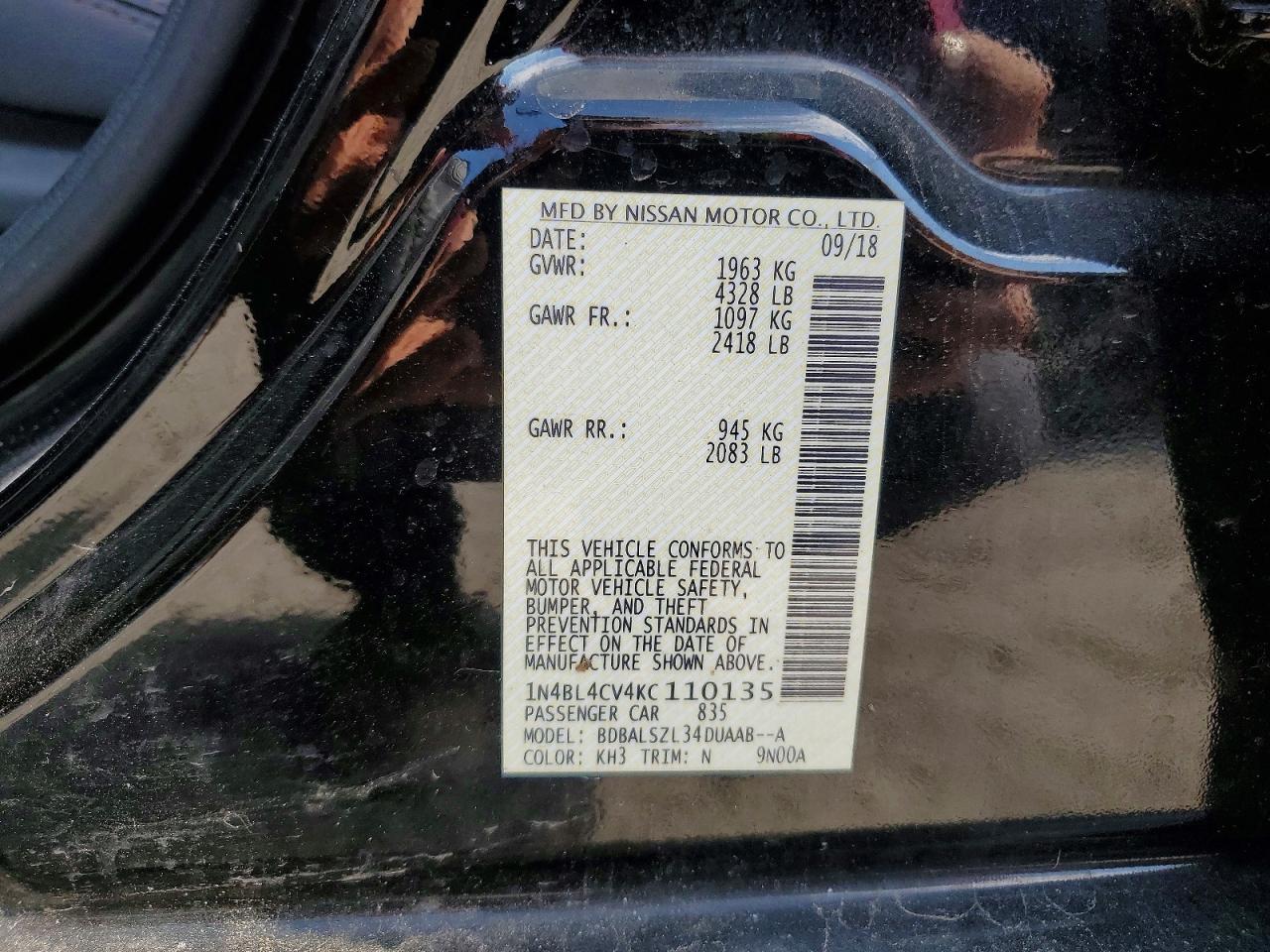 2019 NISSAN ALTIMA