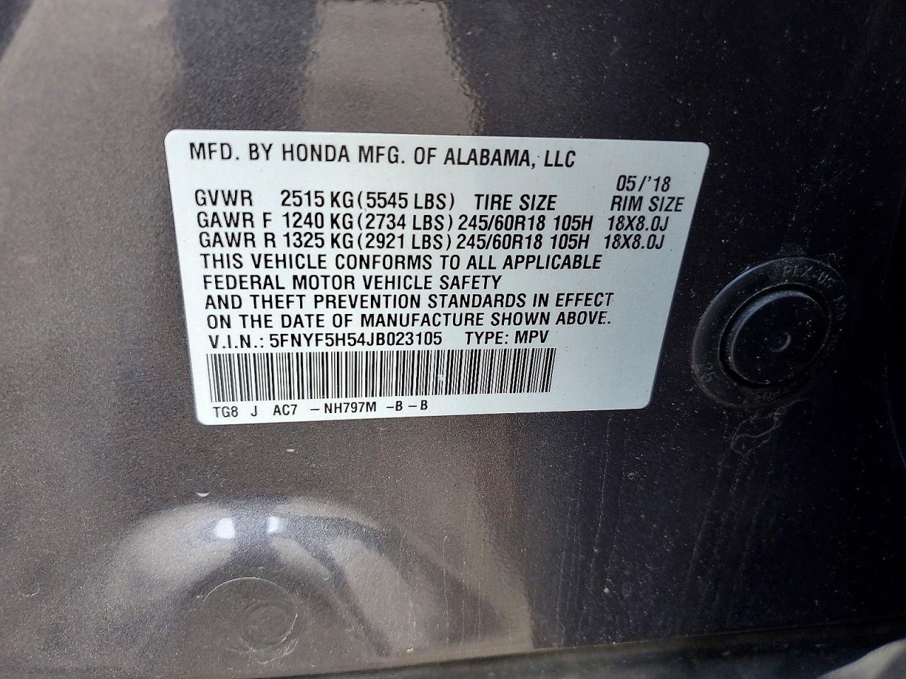 2018 HONDA PILOT