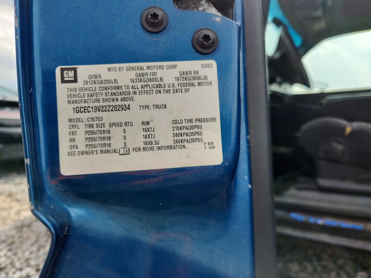 2002 CHEVROLET SILVERADO 1500