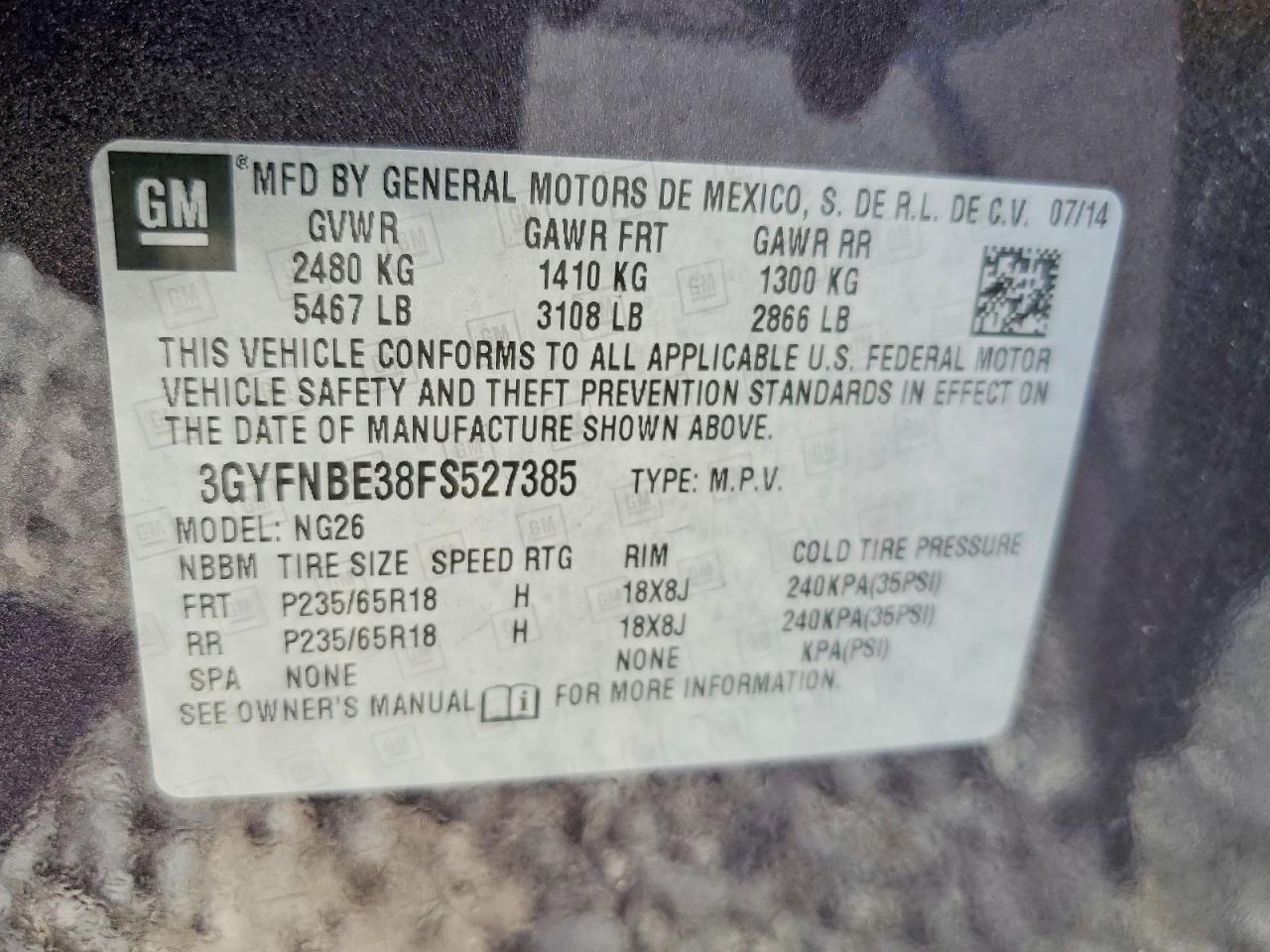 2015 CADILLAC SRX