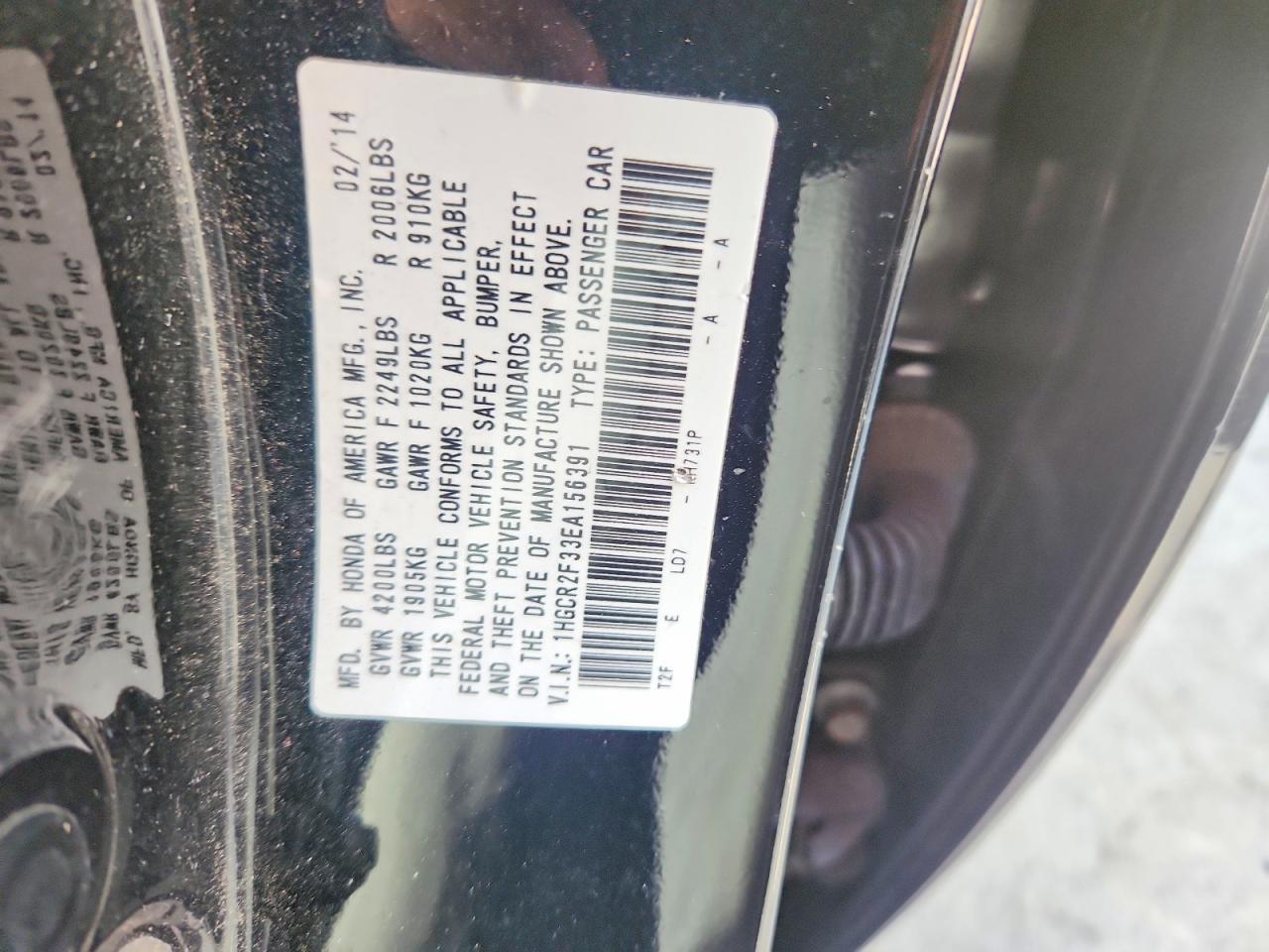 2014 HONDA ACCORD