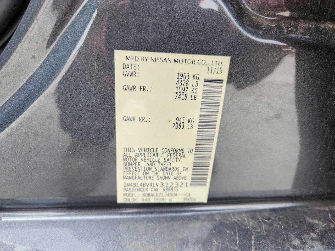 2020 NISSAN ALTIMA