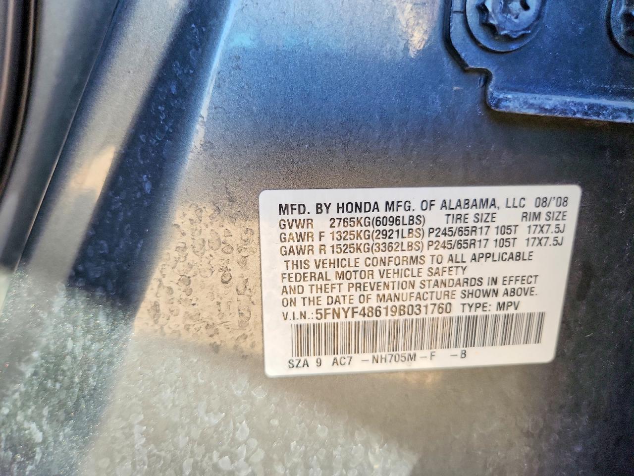 2009 HONDA PILOT
