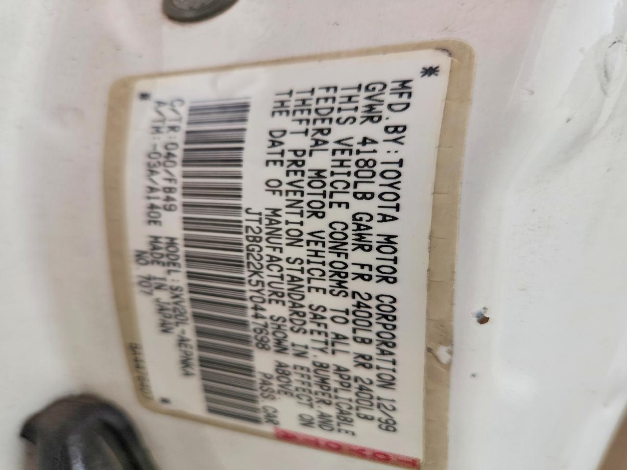 2000 TOYOTA CAMRY