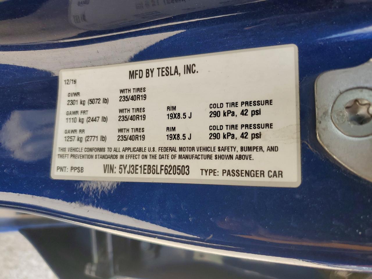 2020 TESLA MODEL 3