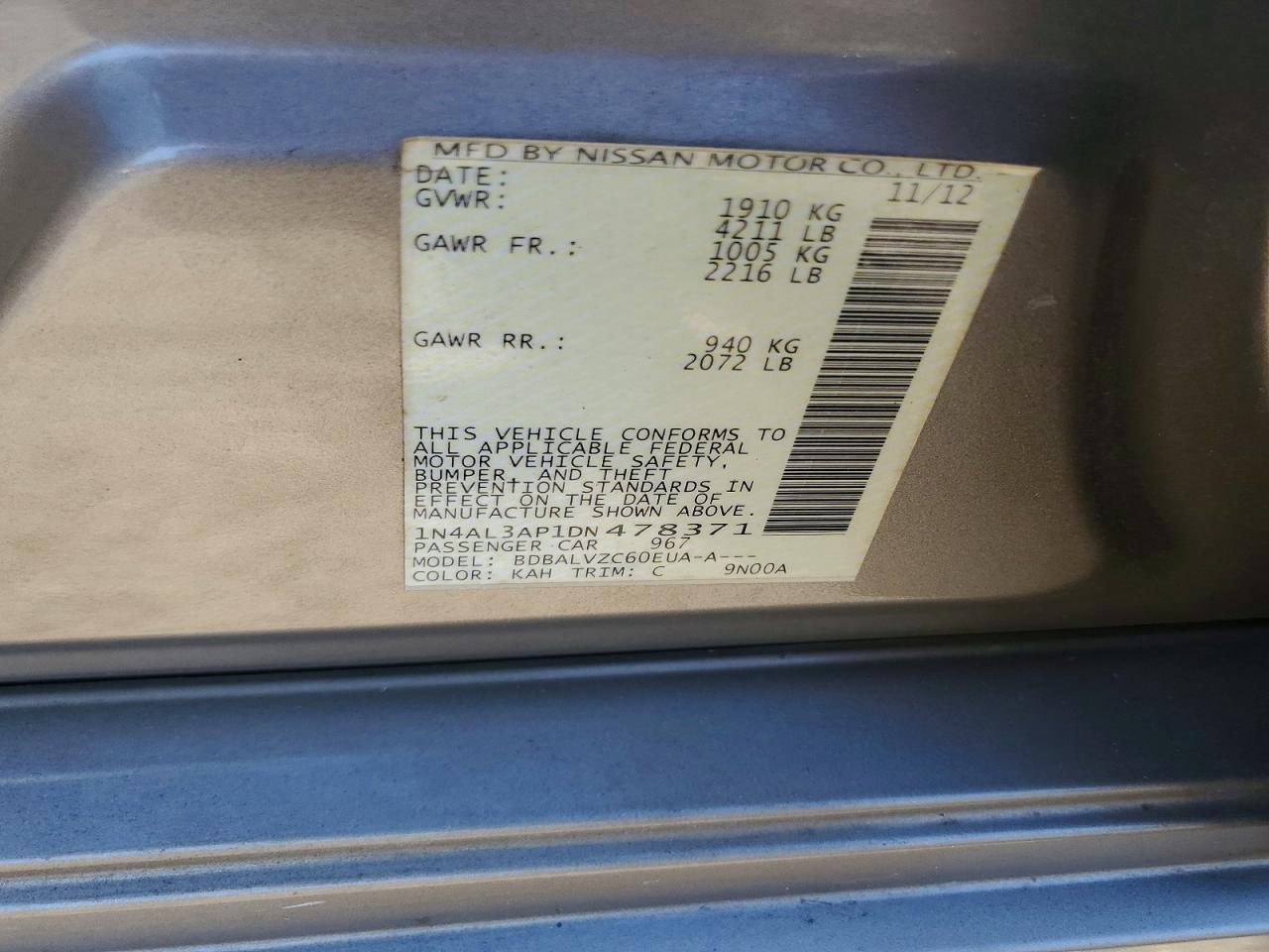 2013 NISSAN ALTIMA
