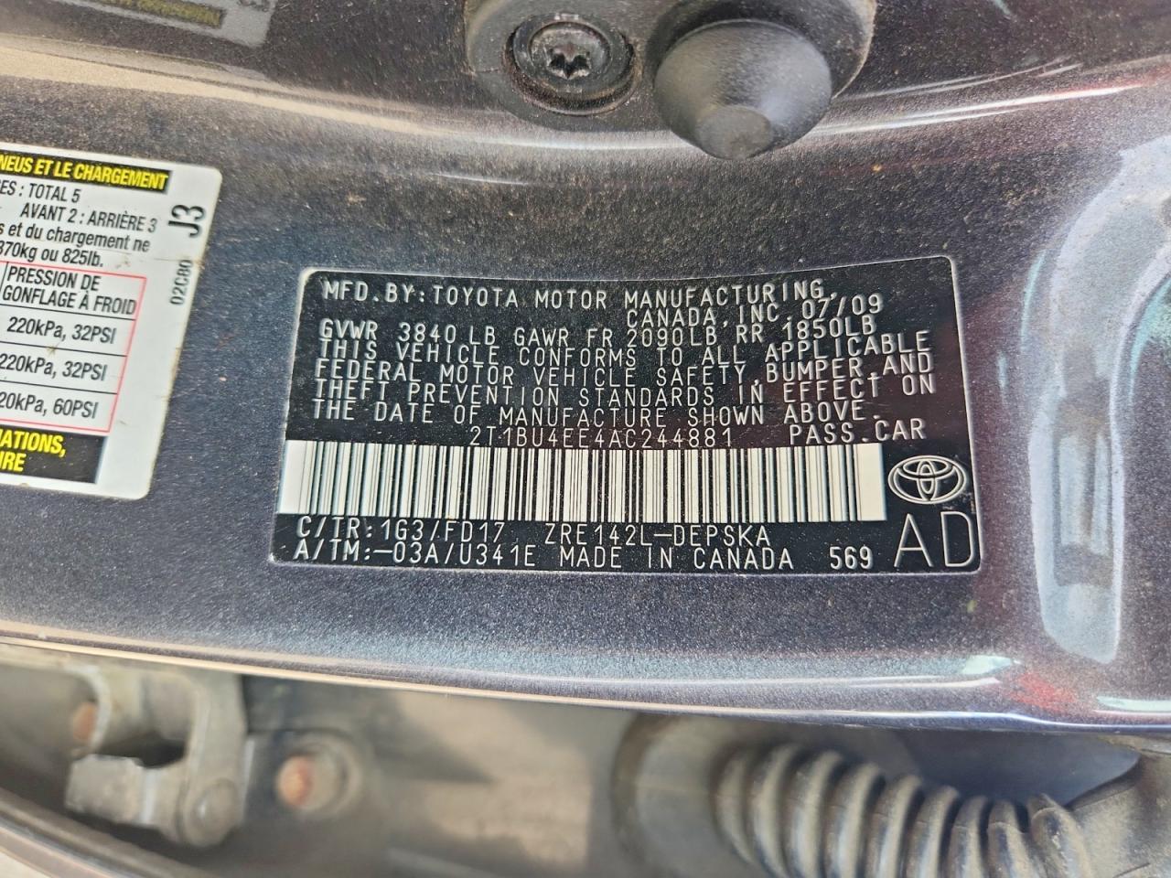 2010 TOYOTA COROLLA