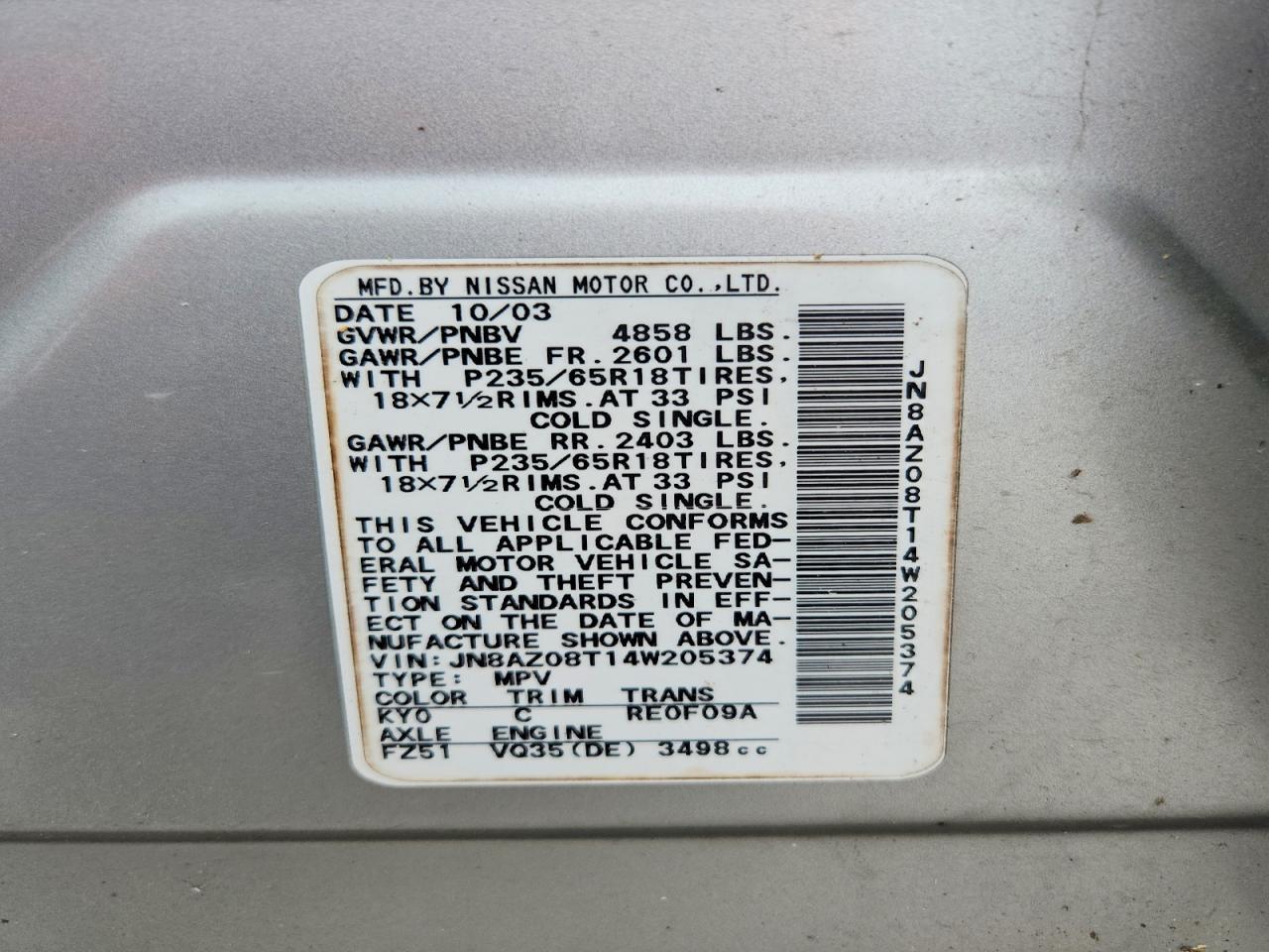 2004 NISSAN MURANO