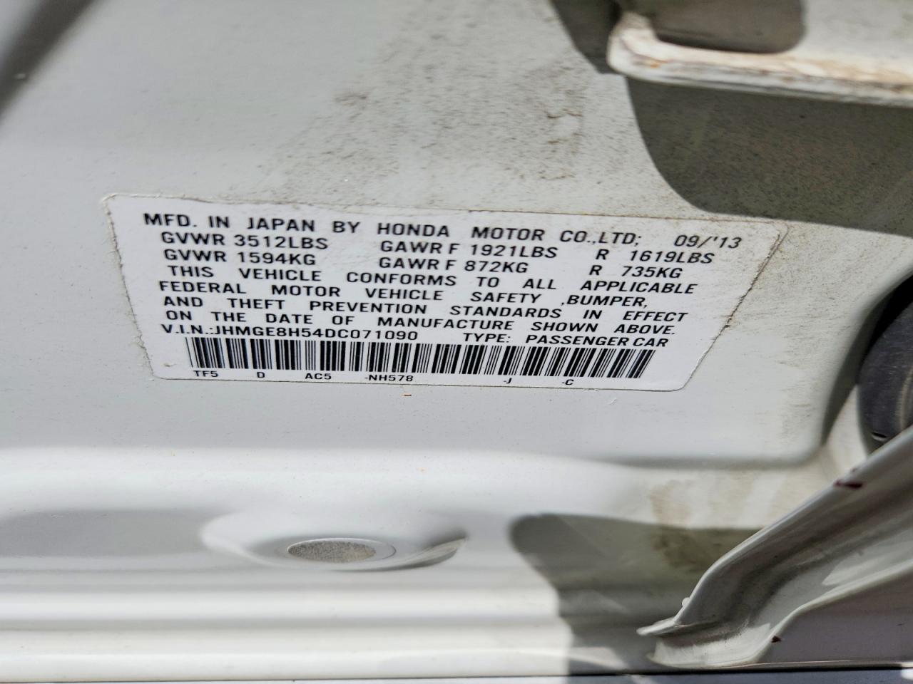 2013 HONDA FIT