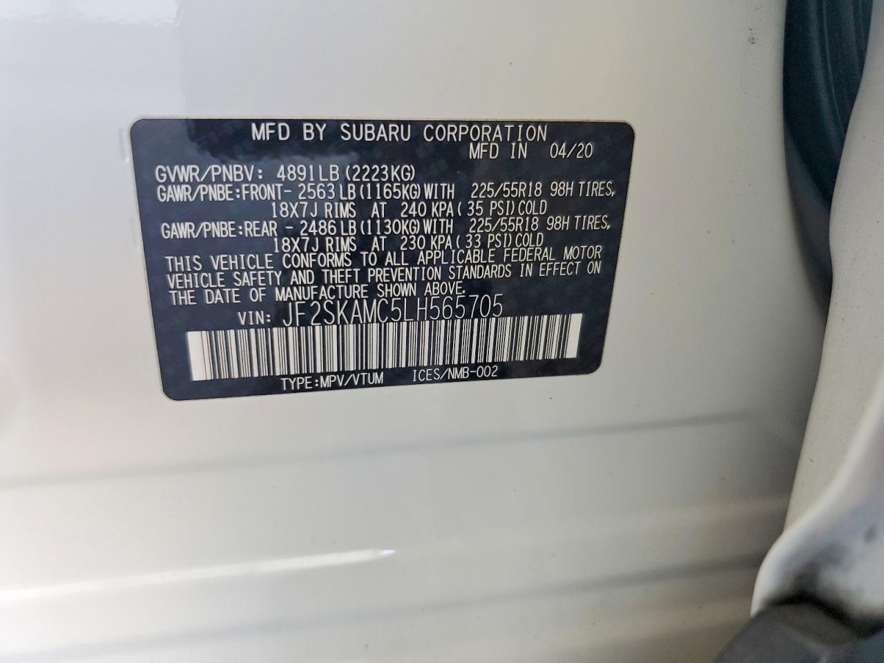 2020 SUBARU FORESTER