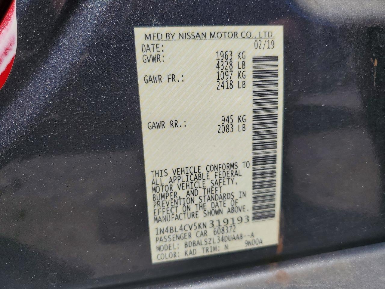 2019 NISSAN ALTIMA