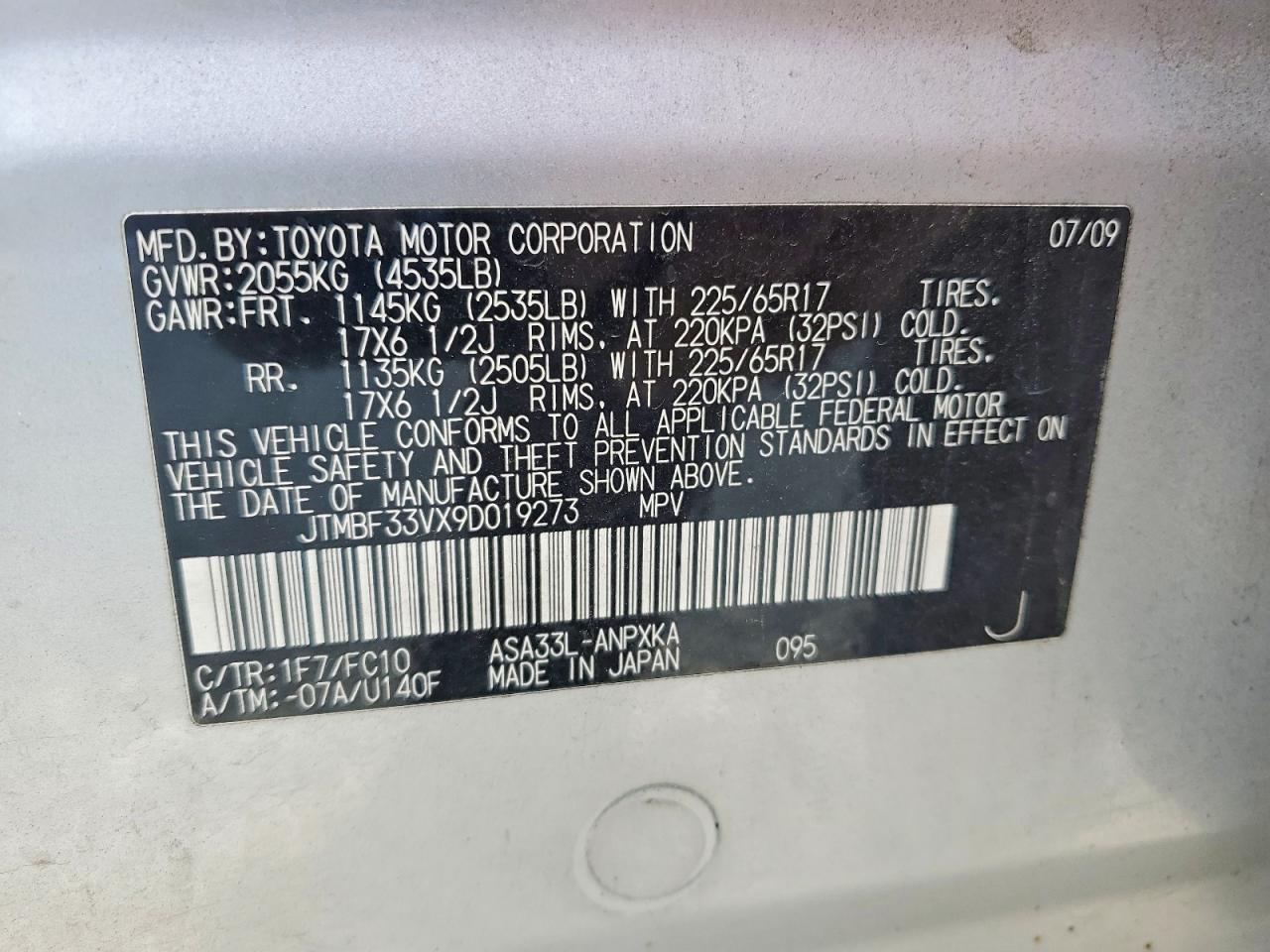 2009 TOYOTA RAV4