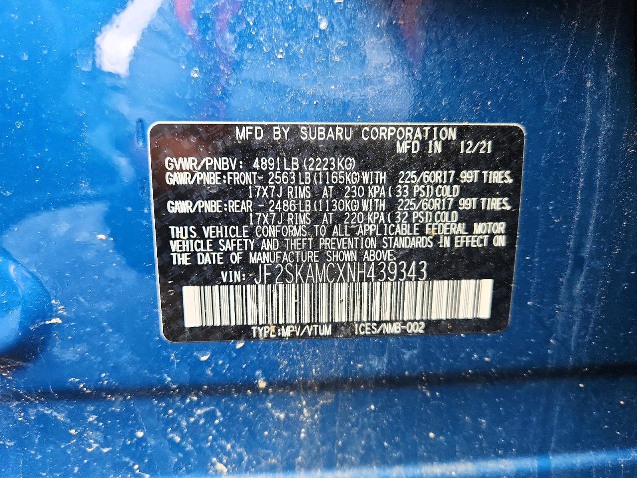 2022 SUBARU FORESTER