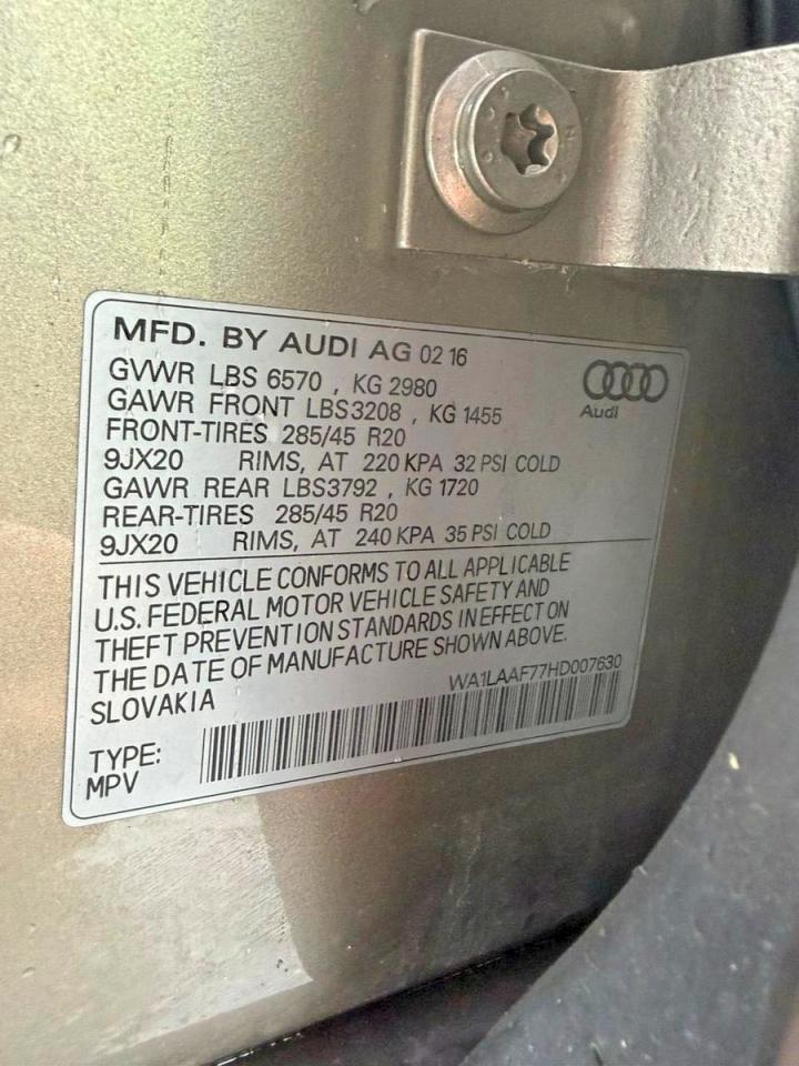 2017 AUDI Q7