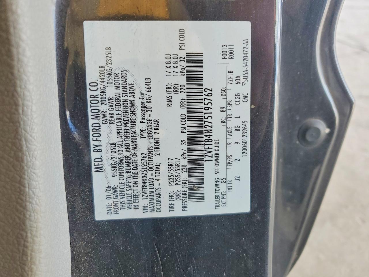 2007 FORD MUSTANG