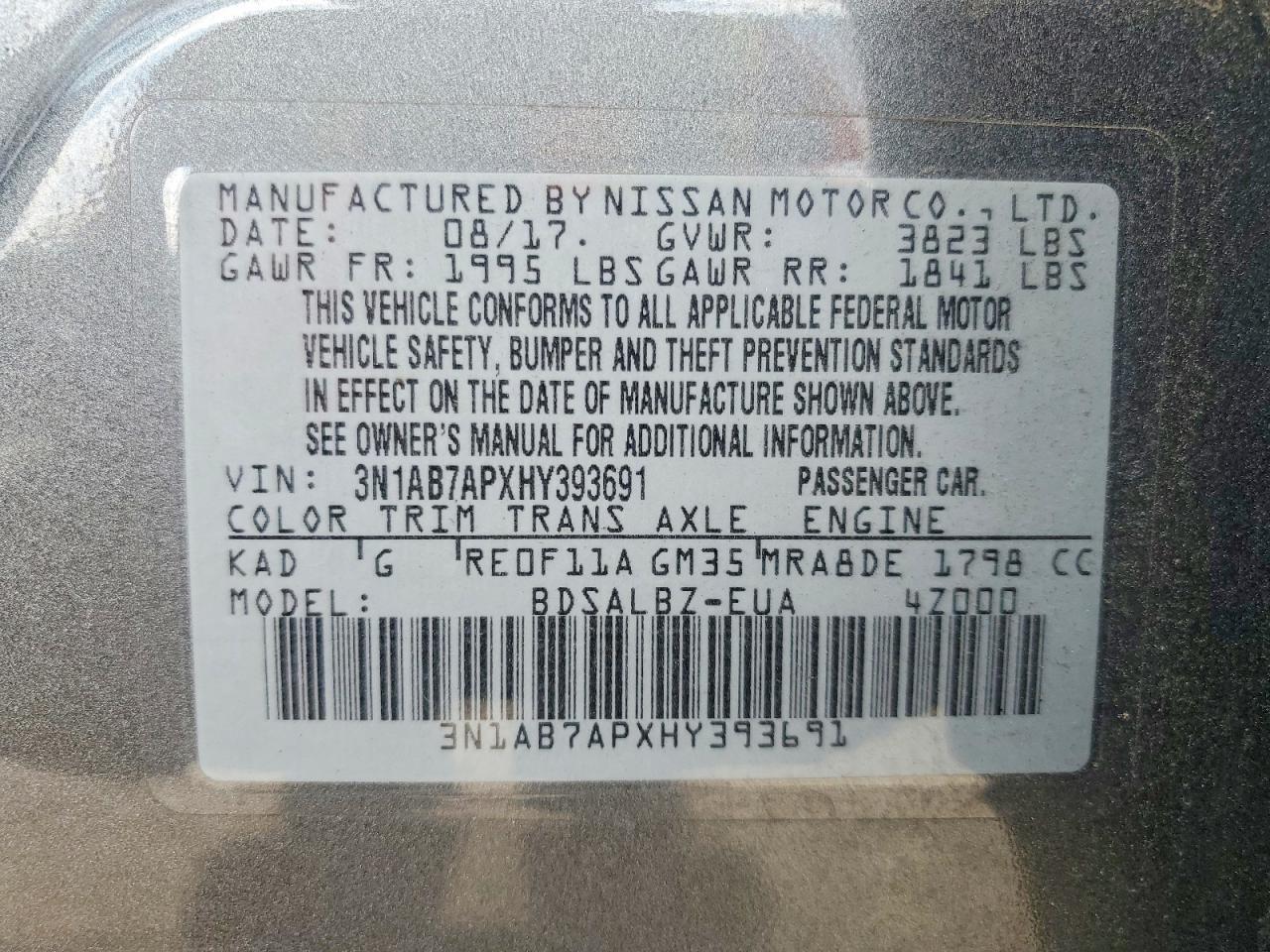 2017 NISSAN SENTRA